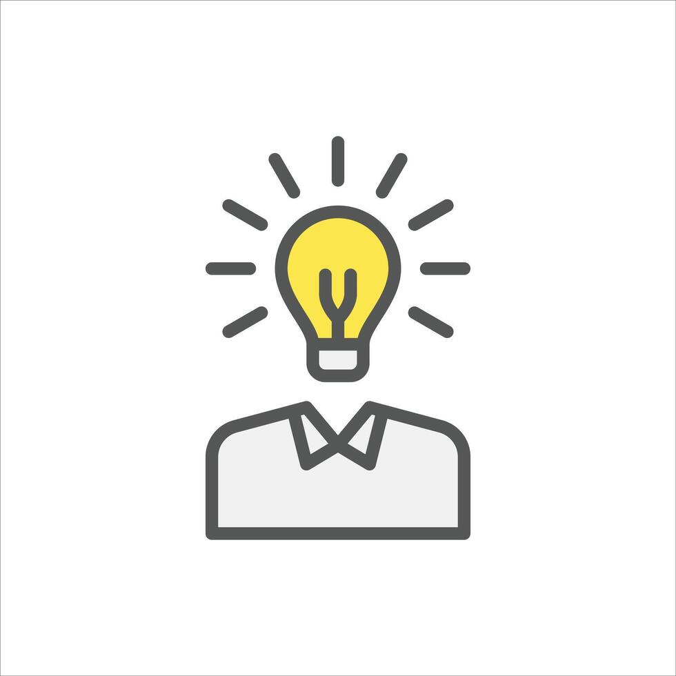 innovator filled outline icon. creative person color line illustration. vector