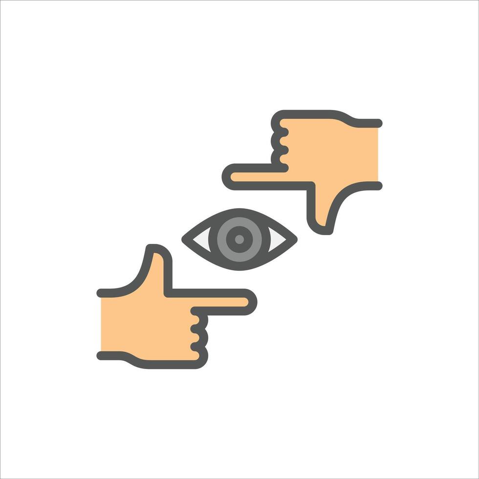 vision filled outline icon. perspective color line illustration. vector