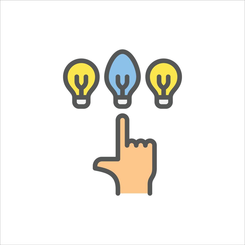 unique filled outline icon. different color line illustration. vector