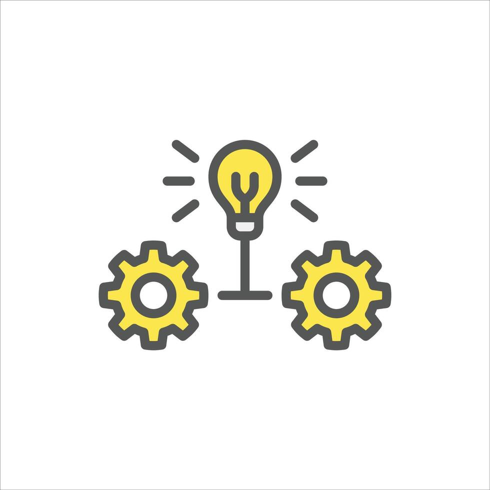 creative process filled outline icon. thinking process color line illustration. vector