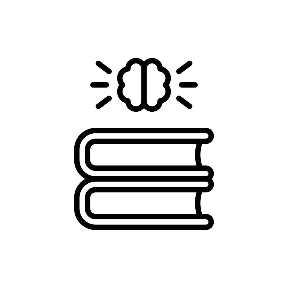creative book outline icon. knowledge black line illustration. vector