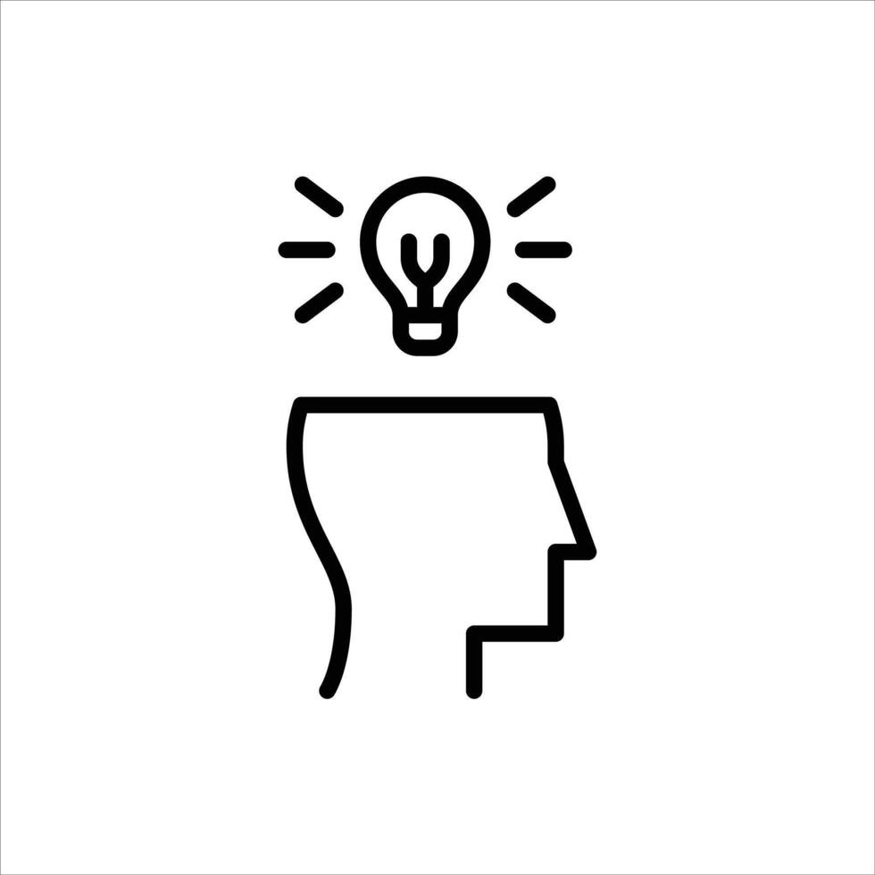 idea outline icon. thinking black line illustration. vector