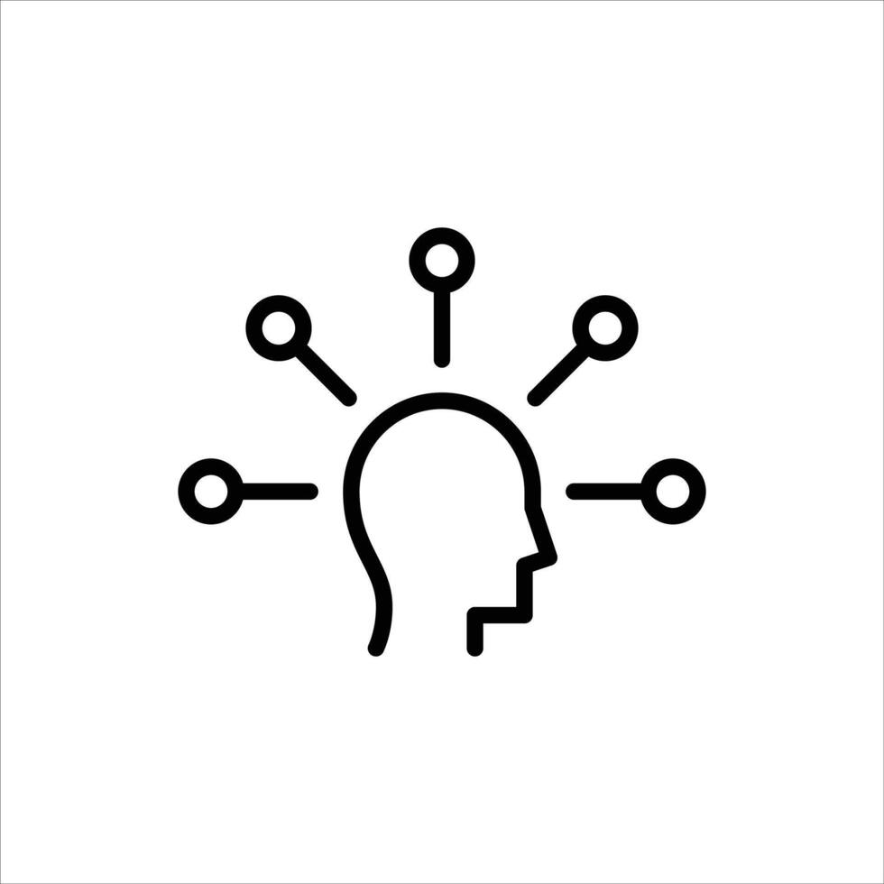 think outline icon. thinkinging black line illustration. vector