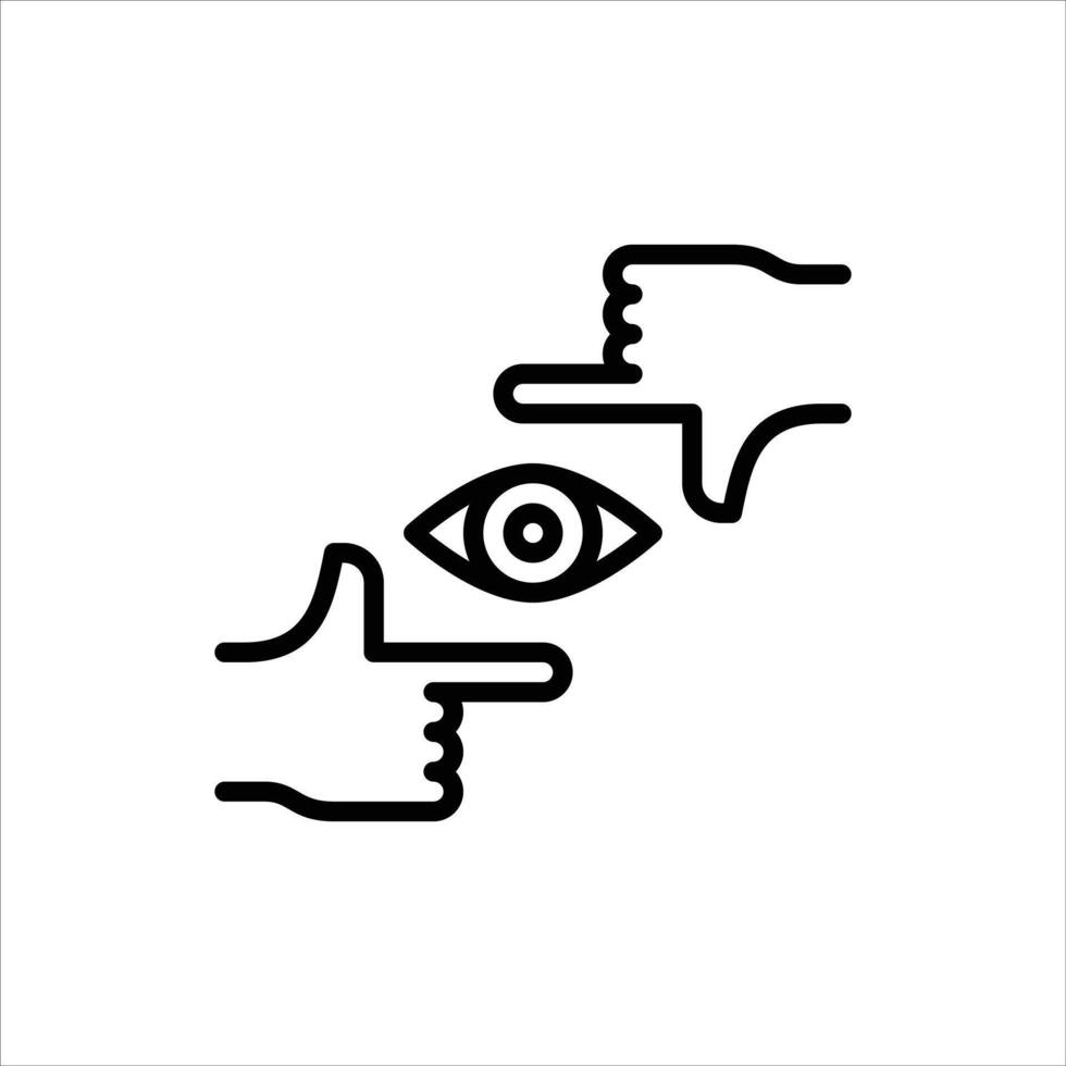 vision outline icon. perspective black line illustration. vector