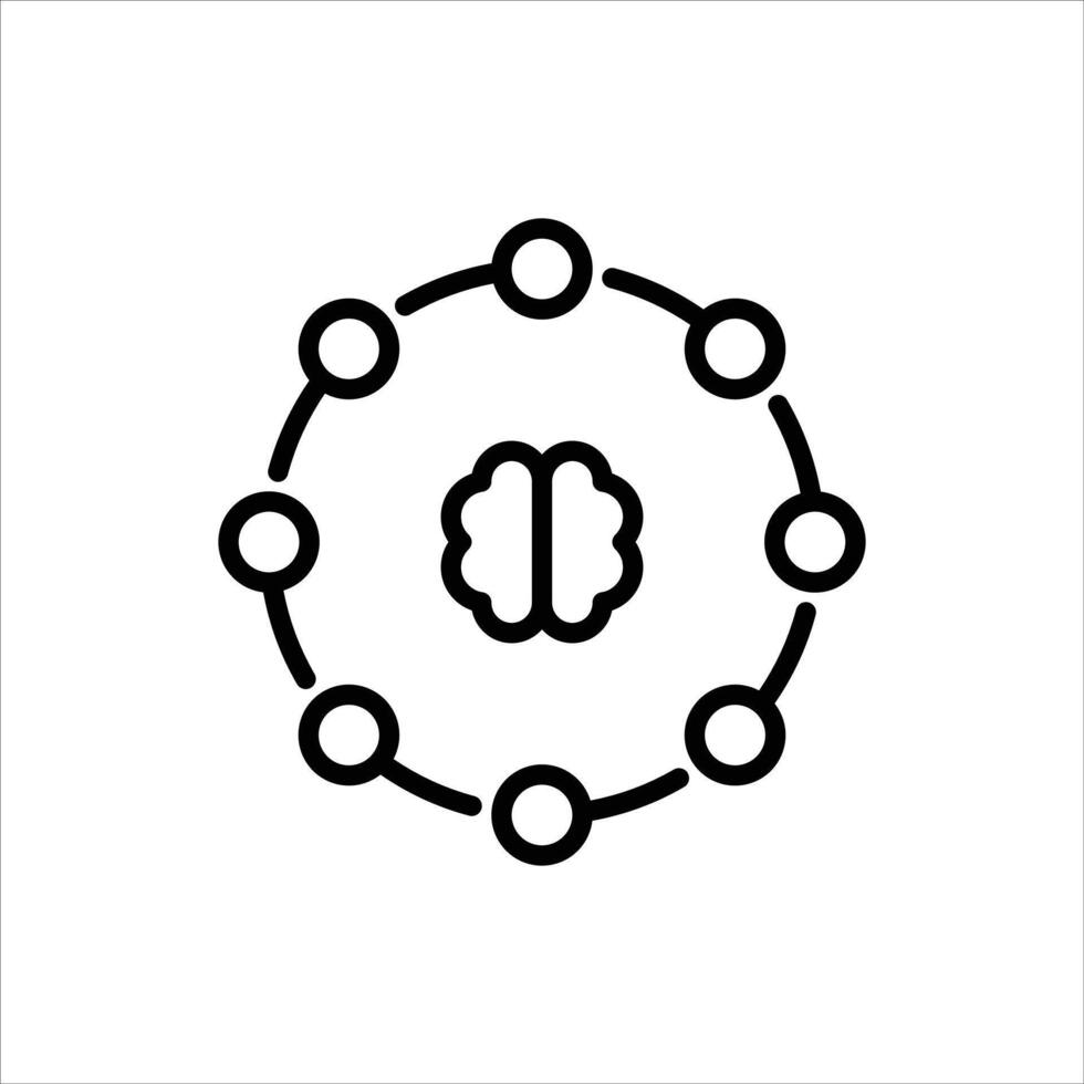 brainstorming outline icon. thinking black line illustration. vector
