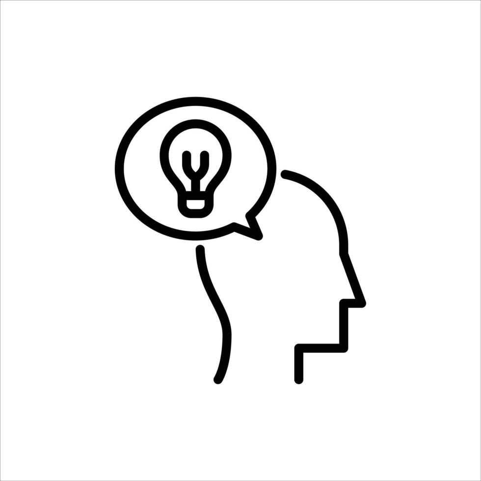 think outline icon. idea black line illustration. vector