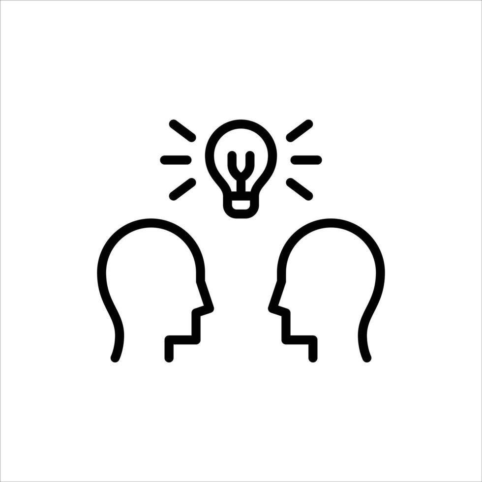 collaboration outline icon. teamwork black line illustration. vector