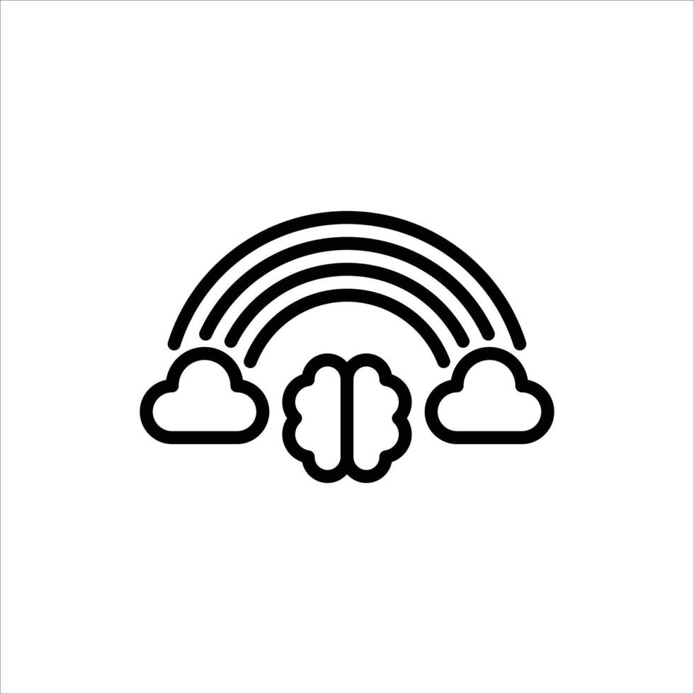 imagination outline icon. inspiration black line illustration. vector
