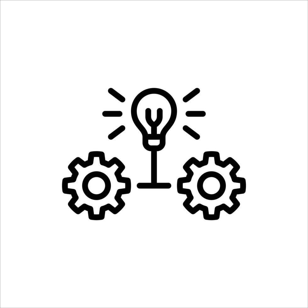 creative process outline icon. creative thinking black line illustration. vector