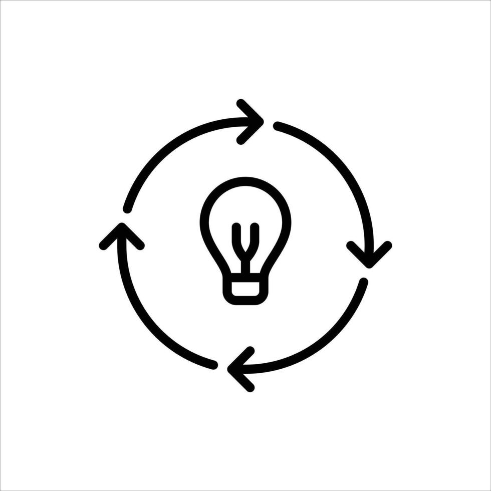 creative process outline icon. thinking black line illustration. vector