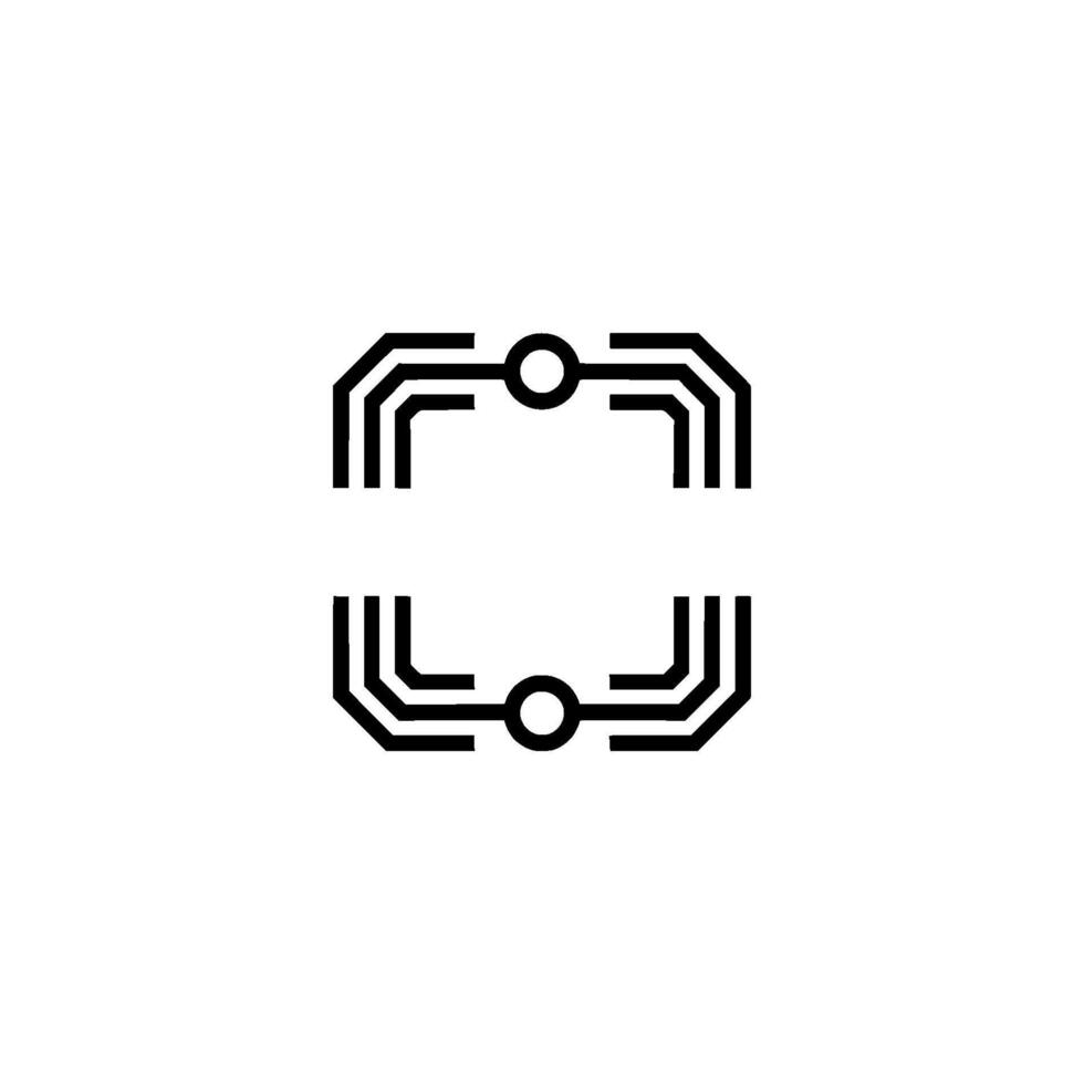 Abstract Tech Minimalist Geometric Symbol on White Background vector