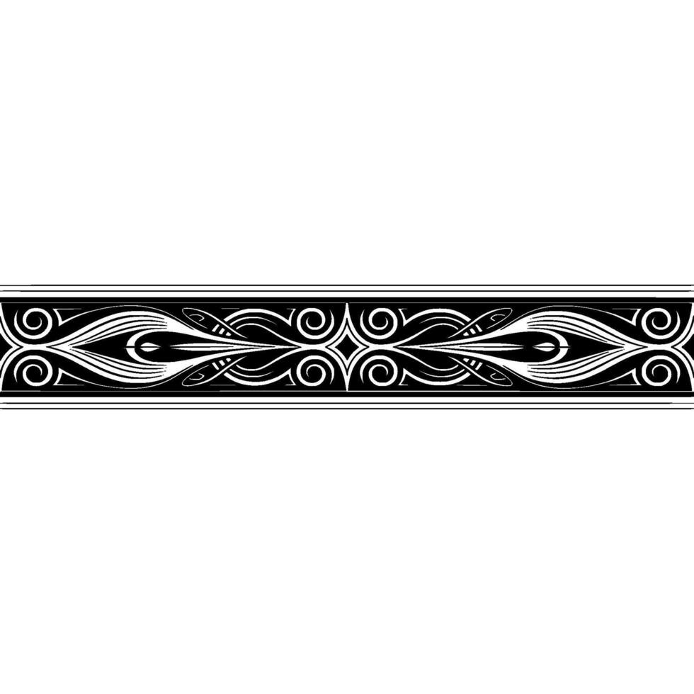 Elegant Decorative Border , Art Deco Style, Black White vector