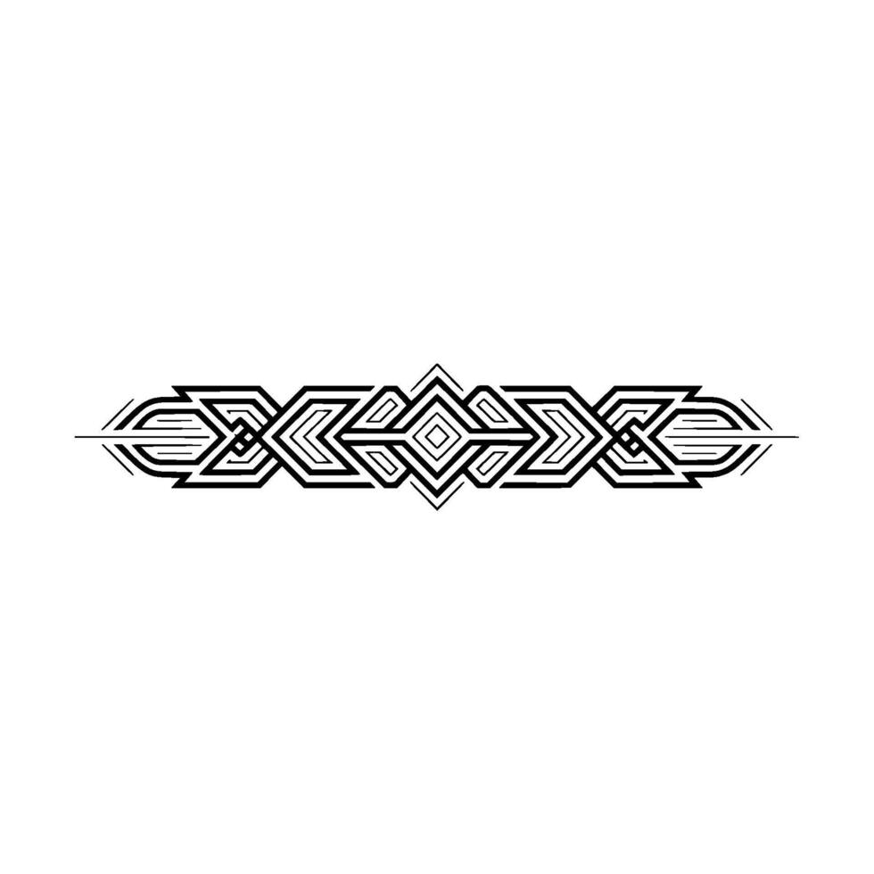 Geometric Ornament, Abstract Black Lines on White, Minimalist vector