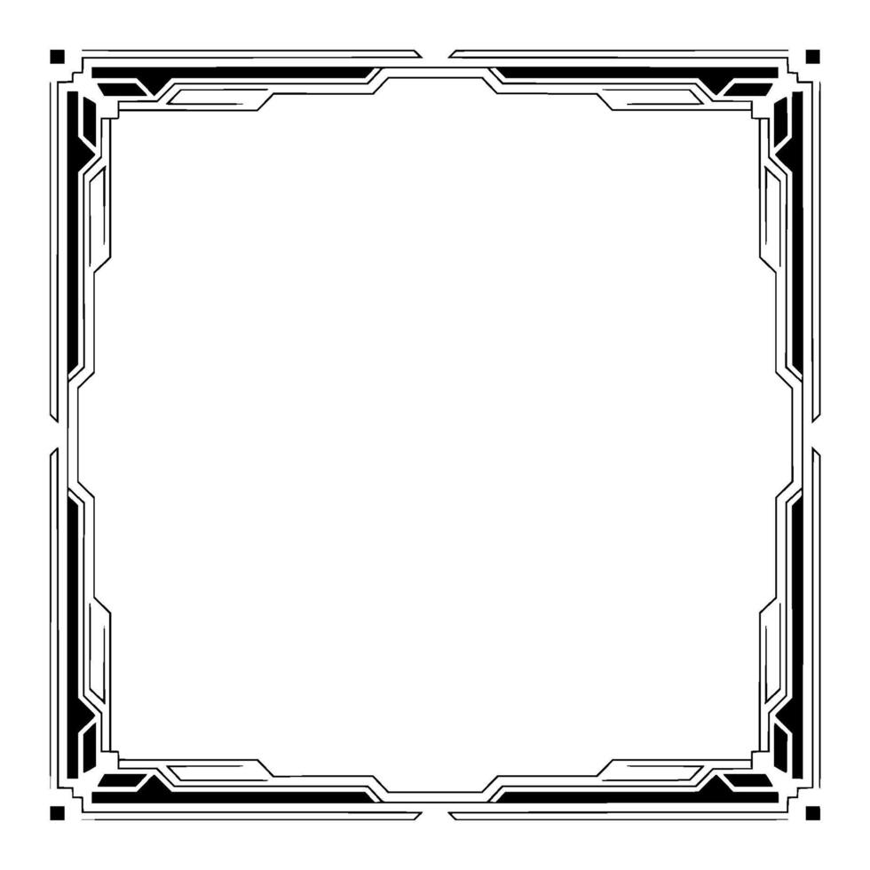 Geometric Frame Art Deco, Border Element, Isolated on White vector