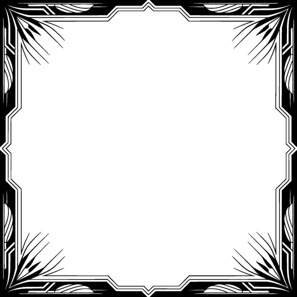 Art Deco Frame, Elegant Black and White Border, Empty Space for Text vector