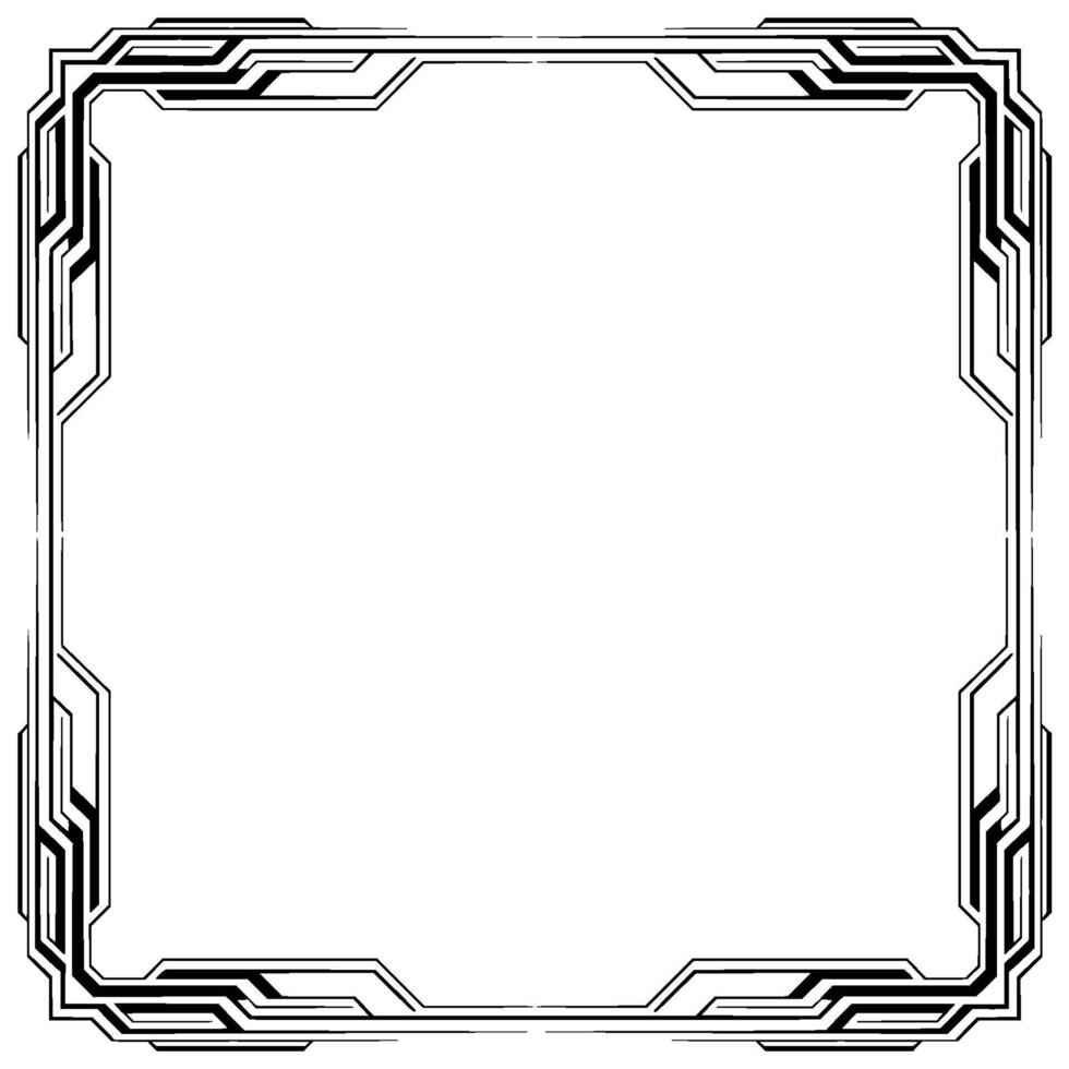 Geometric Art Deco Frame With Radial Lines Futuristic, Minimalist vector