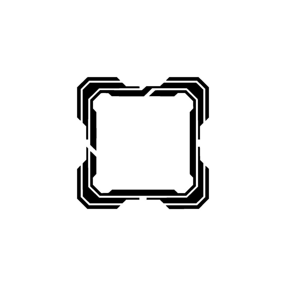 Futuristic Tech Frameborder Minimalist Black on White vector
