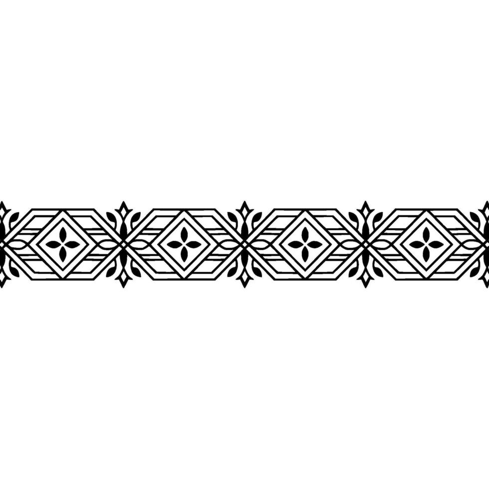 Geometric Pattern Border in Black and White, Minimalist vector