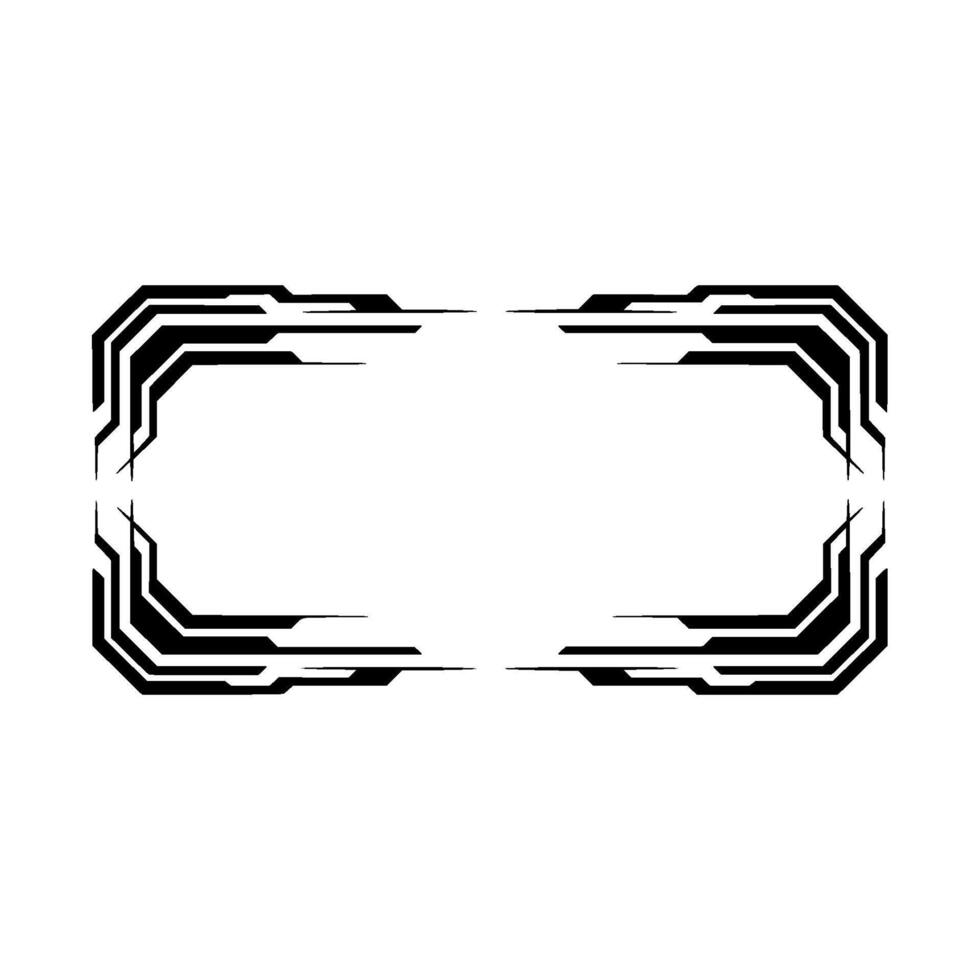 Tech Frame , Futuristic Ui Element, Black on White, Space for Text vector