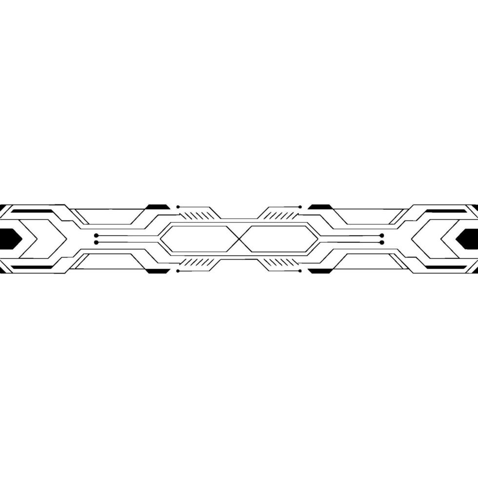 Tech Circuit Border , Minimalist Futuristic Style vector