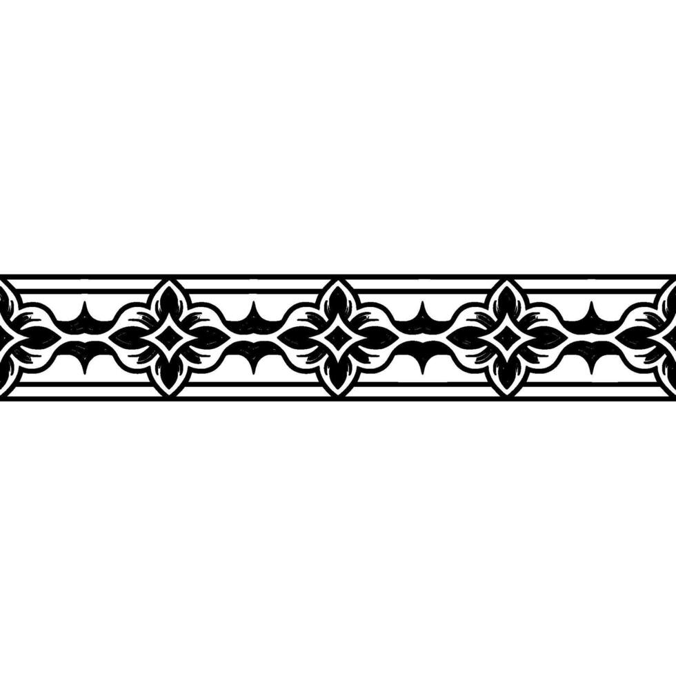 Elegant Geometric Border in Grayscale on White vector