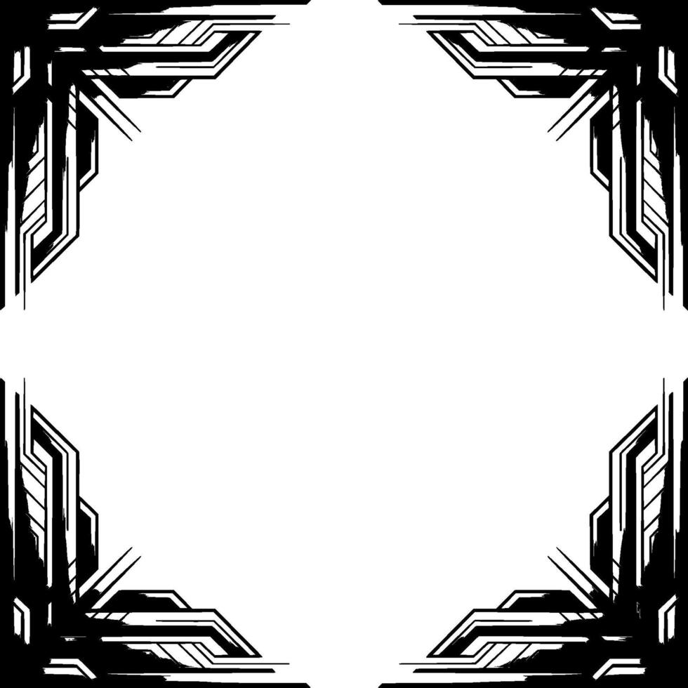 Geometric Frame Template, Art Deco Element, Futuristic Border vector