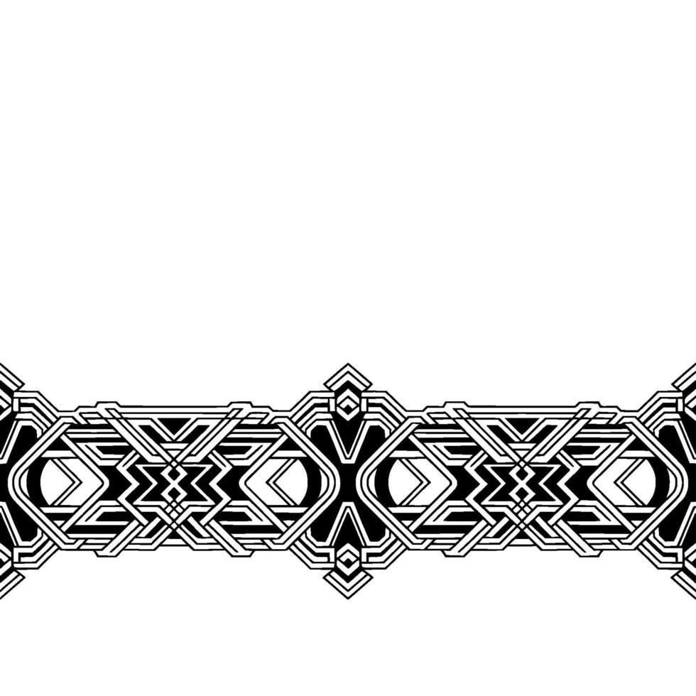 Abstract Art Deco Border Monochromatic Geometric vector