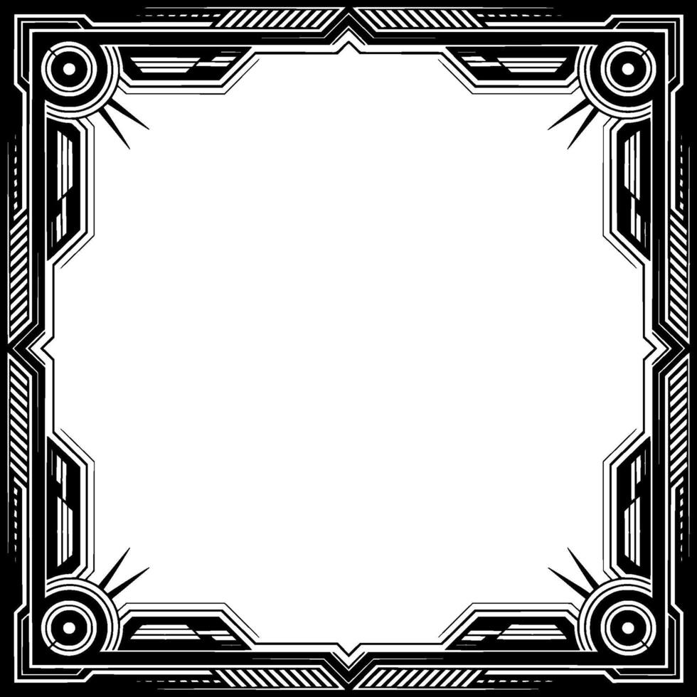 Art Deco Frame, Geometric Border, Illustration in Black and White vector