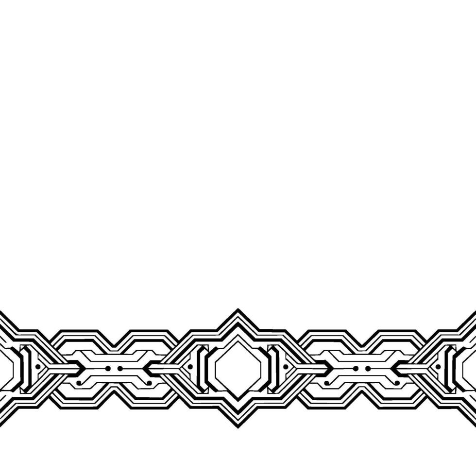 Abstract Tech Border Geometric Circuit Pattern on White vector