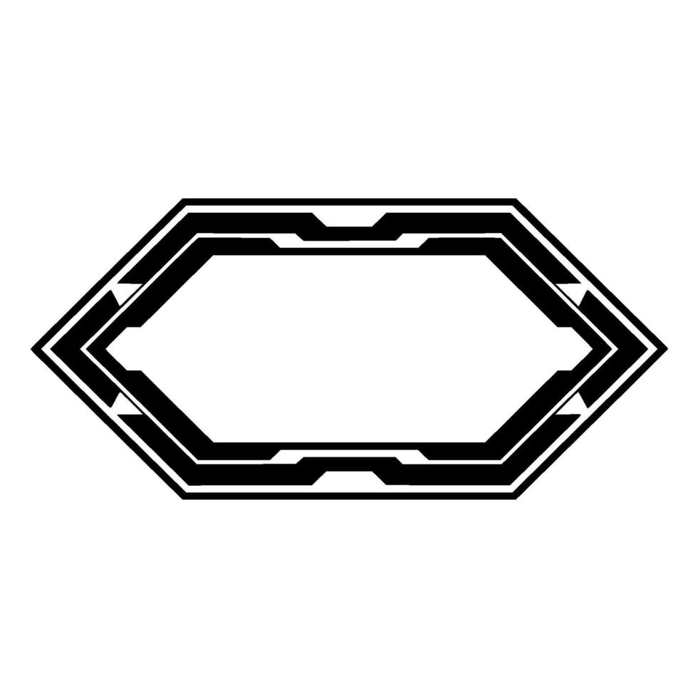 Futuristic Hexagon Frame Geometric Tech on White vector