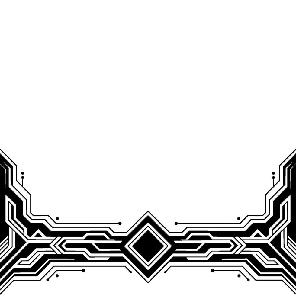 Futuristic Circuit Board , Black and White, Digital Wallpaper vector