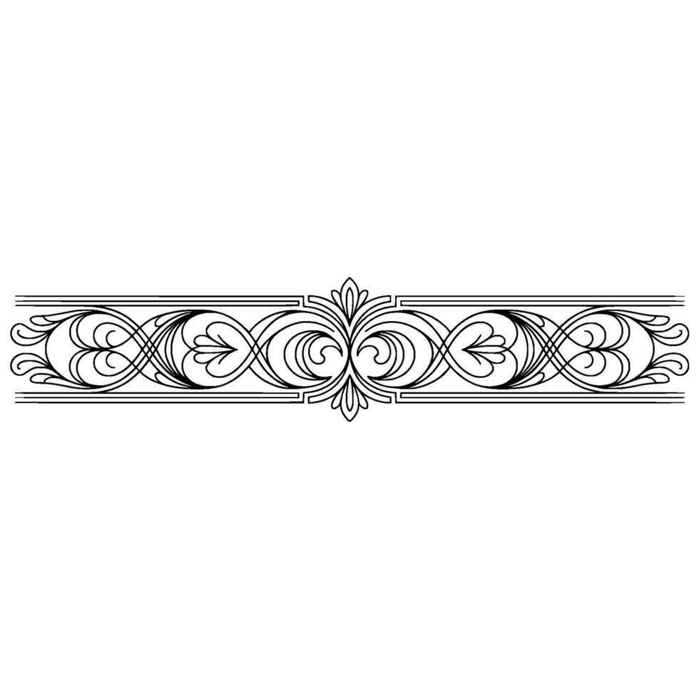 Intricate Floral Border in Black on White vector