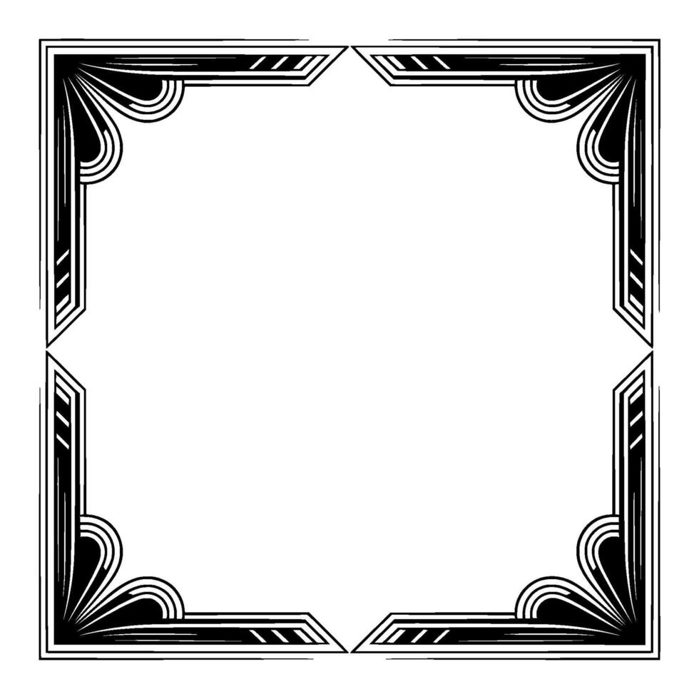 Art Deco Frame Geometric With Radial Burst, Illustration vector