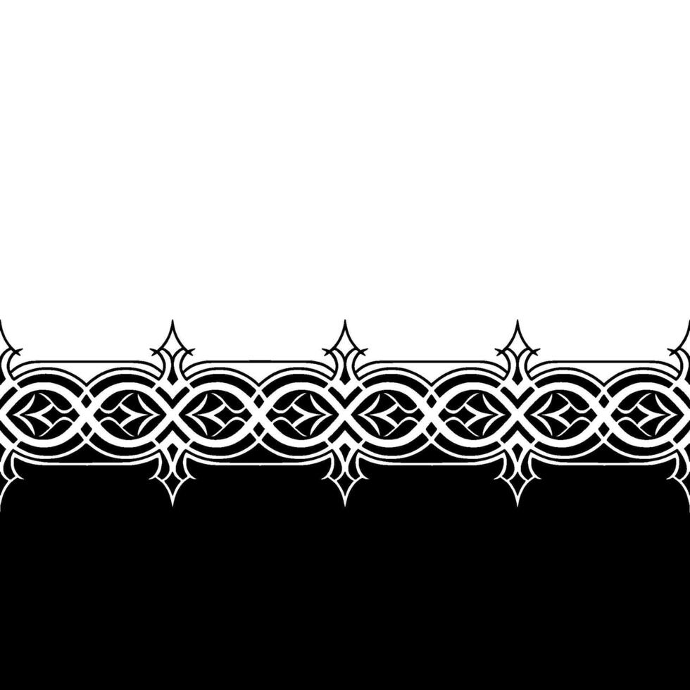 Elegant Black and White Ornamental Border Seamless Element vector