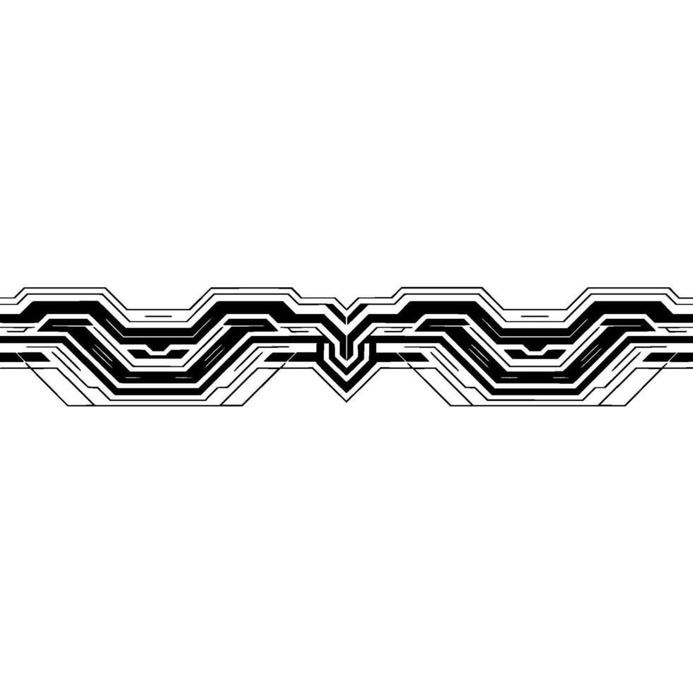 Futuristic Tech Circuitry Banner in Black and White, Minimalist vector