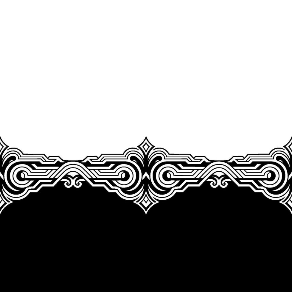 Art Deco Border Black White Symmetry for Elegant Branding vector