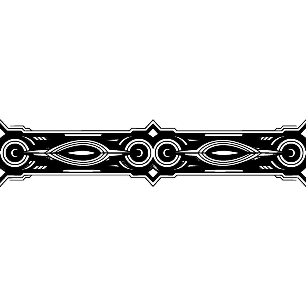 Geometric Line Art Border With Modern Element in Black and White vector