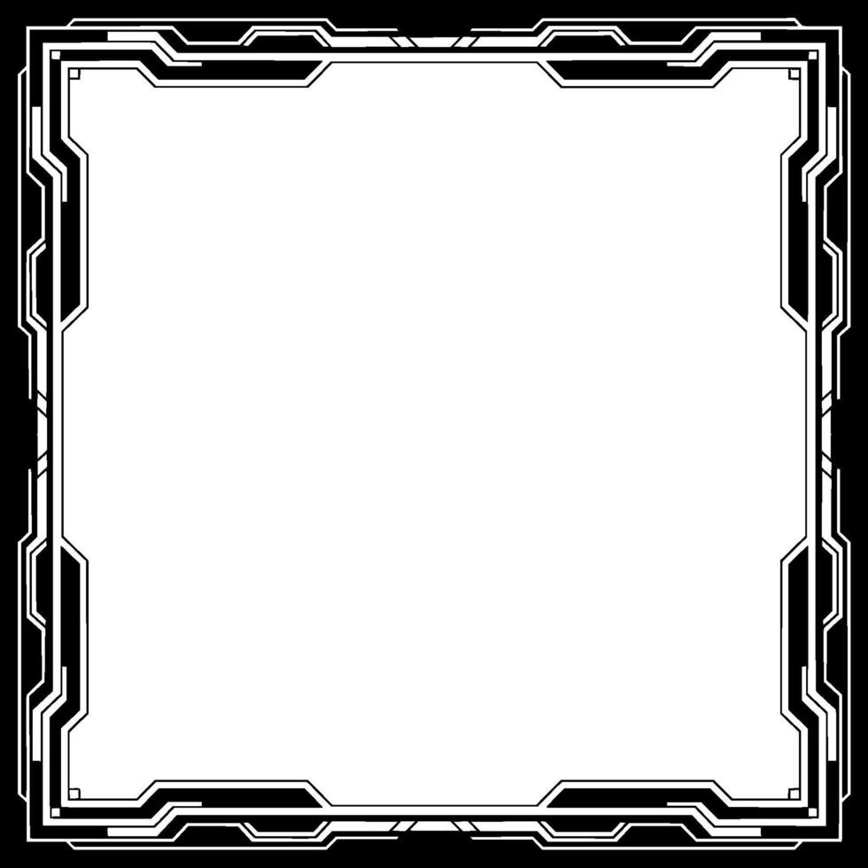 Futuristic Frame Template Scifi Ui Border With Empty Space vector