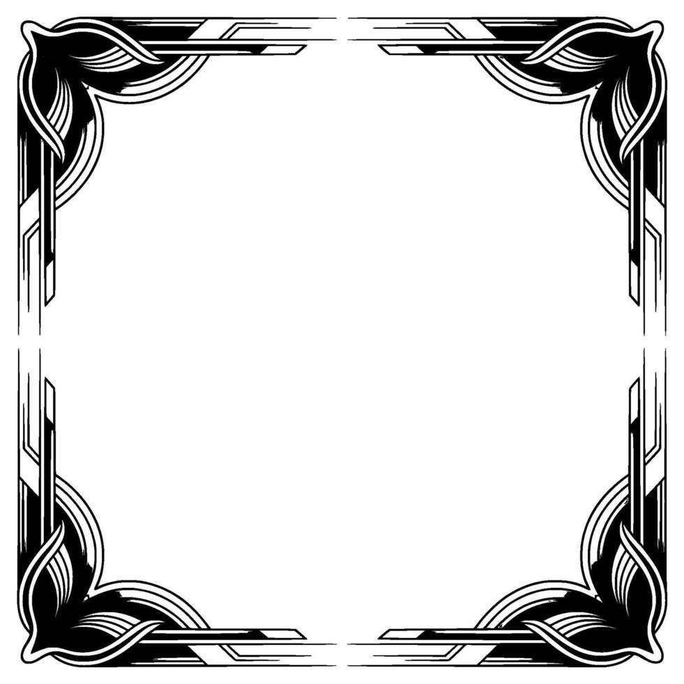 Art Deco Corner Frame Illustration on Gradient Background vector