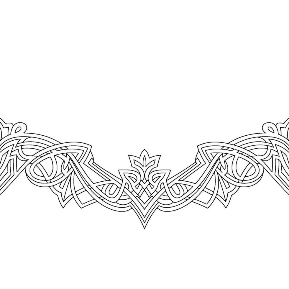 Intricate Celtic Knotwork Border Illustration in Black and White vector