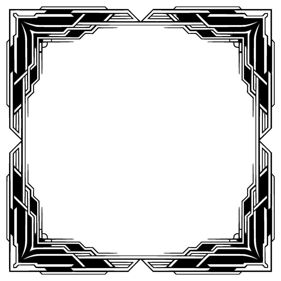 Art Deco Geometric Frame With Empty Center vector