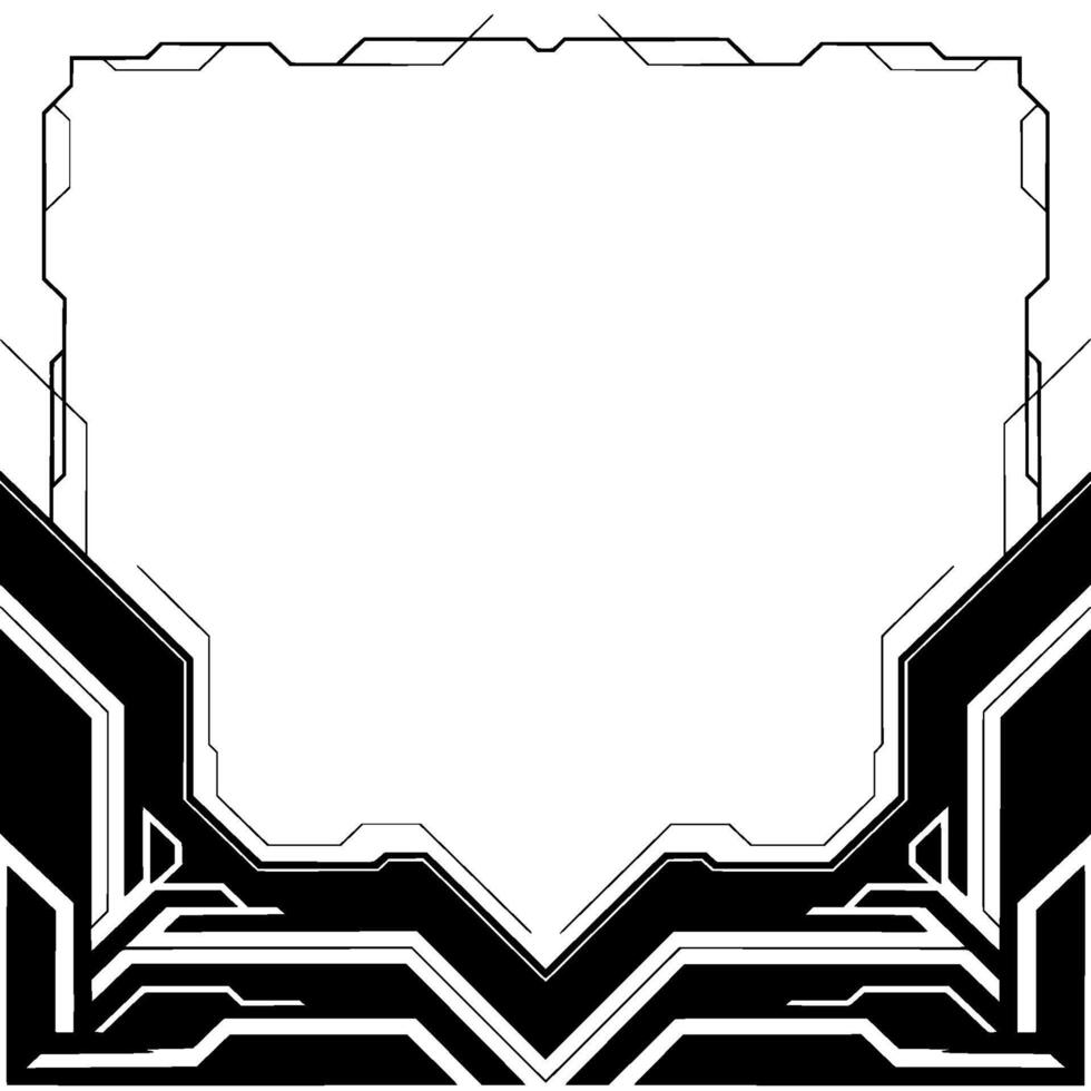 Futuristic Interface Frame With Geometric Lines, Minimalist Tech vector