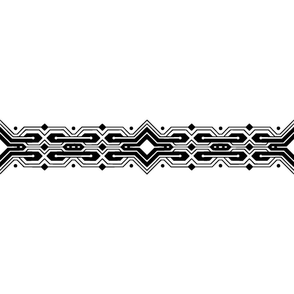 Abstract Circuit Board Element, Black on White, Technology Background vector