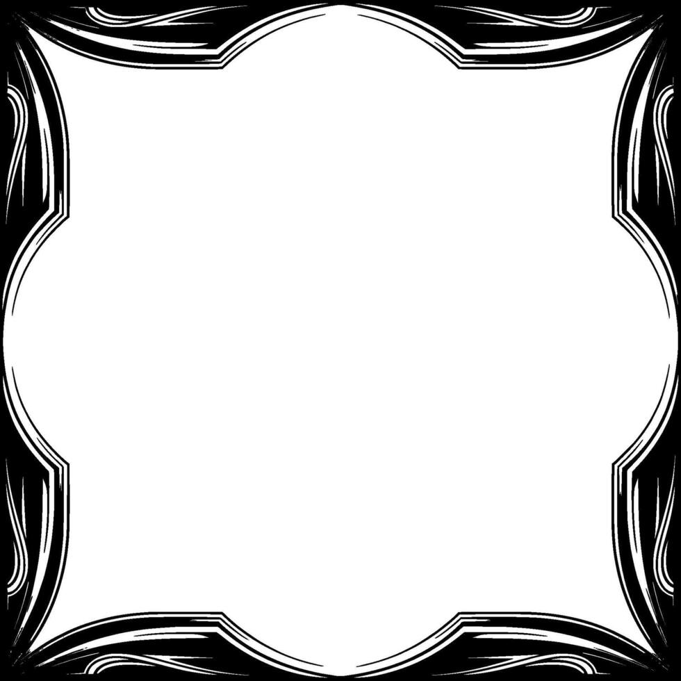 Art Deco Frame Silver and Black Decorative Border With Empty Center vector