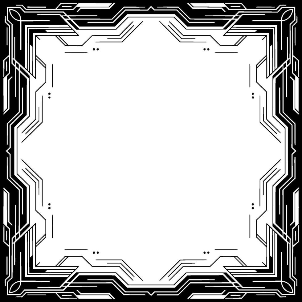 Cyberpunk Frame Futuristic Tech Border for and Ui Elements vector