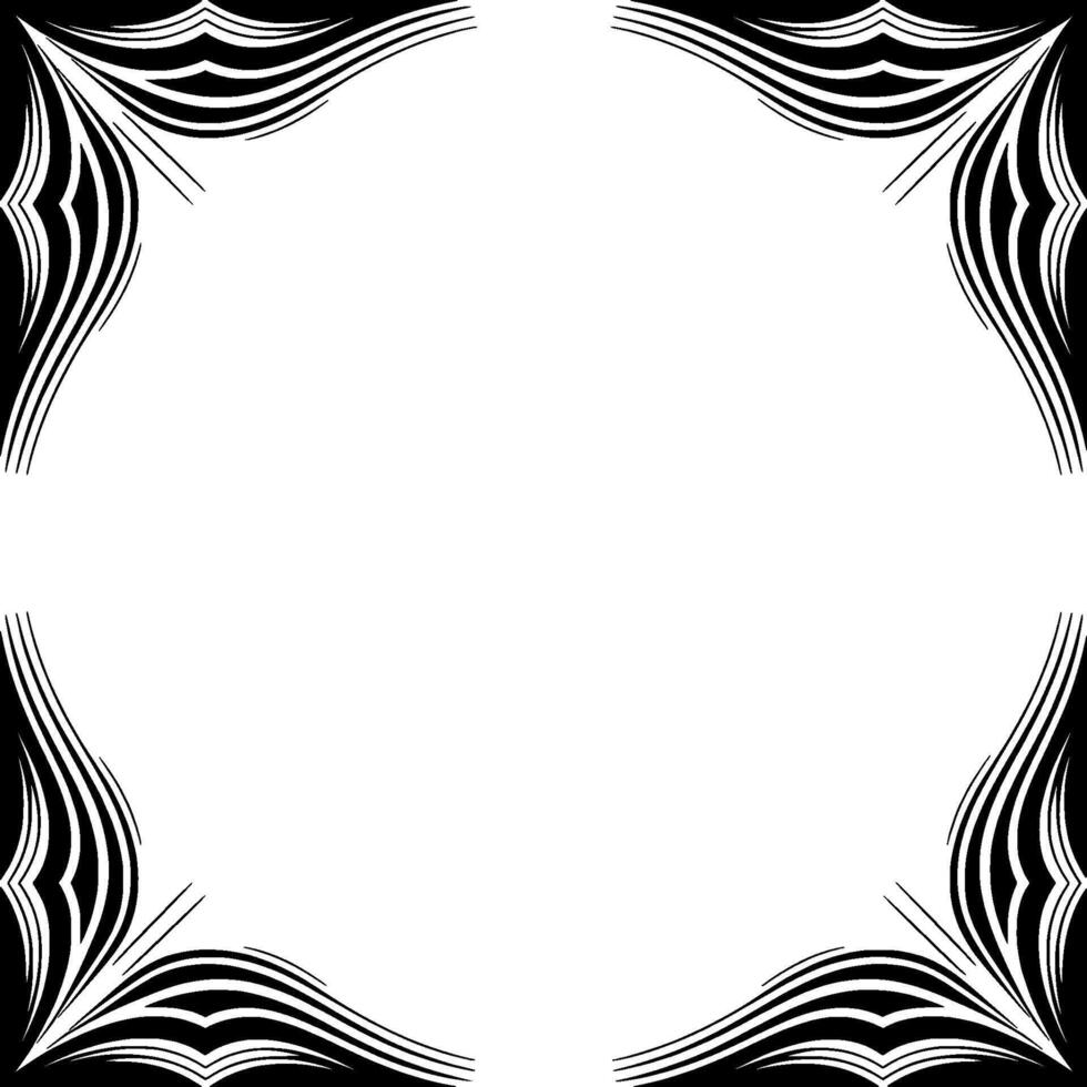 Elegant Black White Abstract Frame With Flowing Lines vector