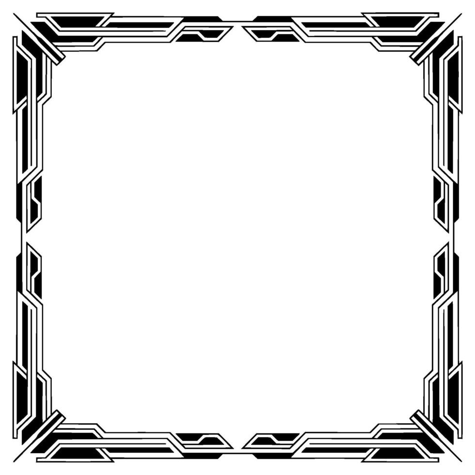 Modern Geometric Frame in Black and White, Isolated on White vector