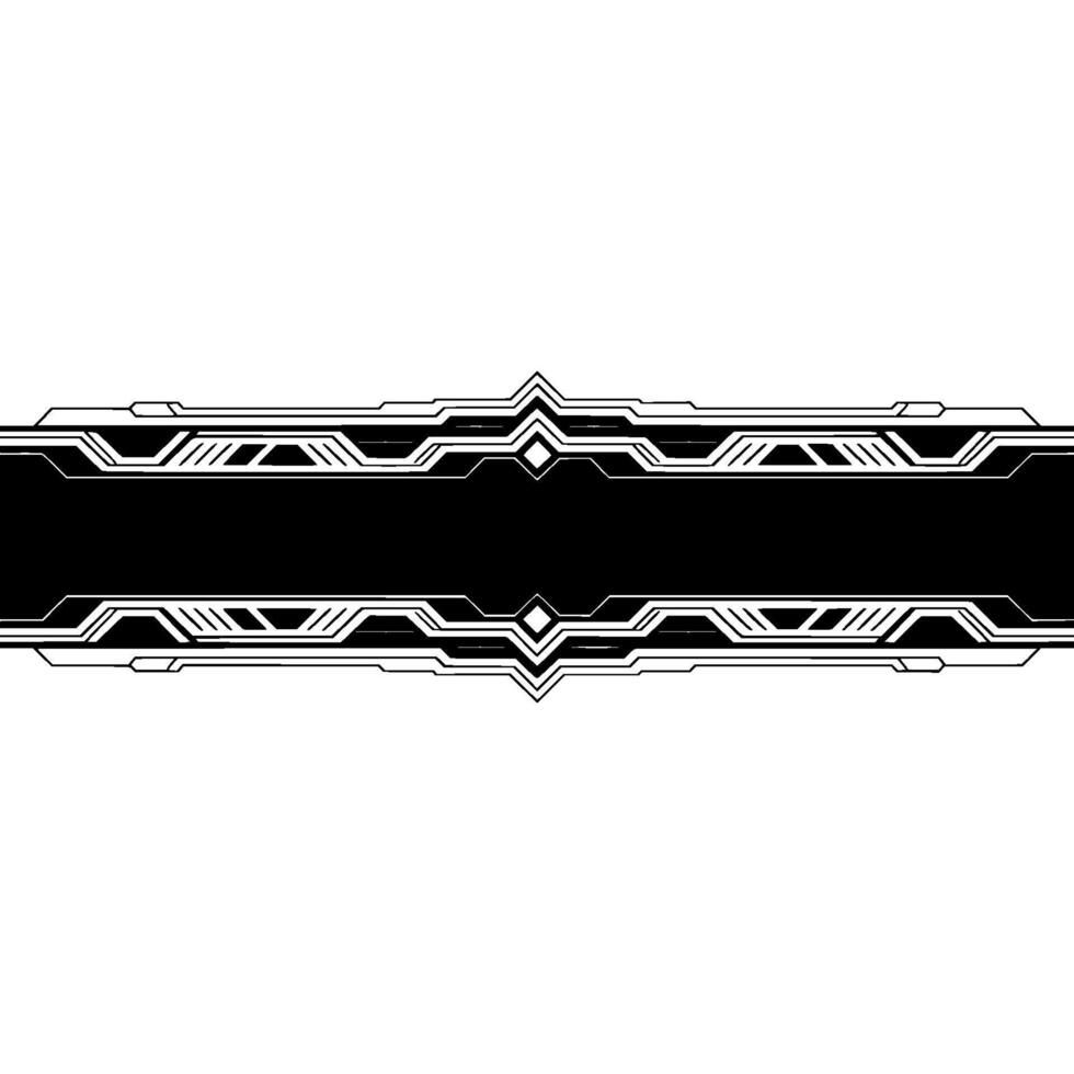 Futuristic Tech Banner Element Black White Abstract vector
