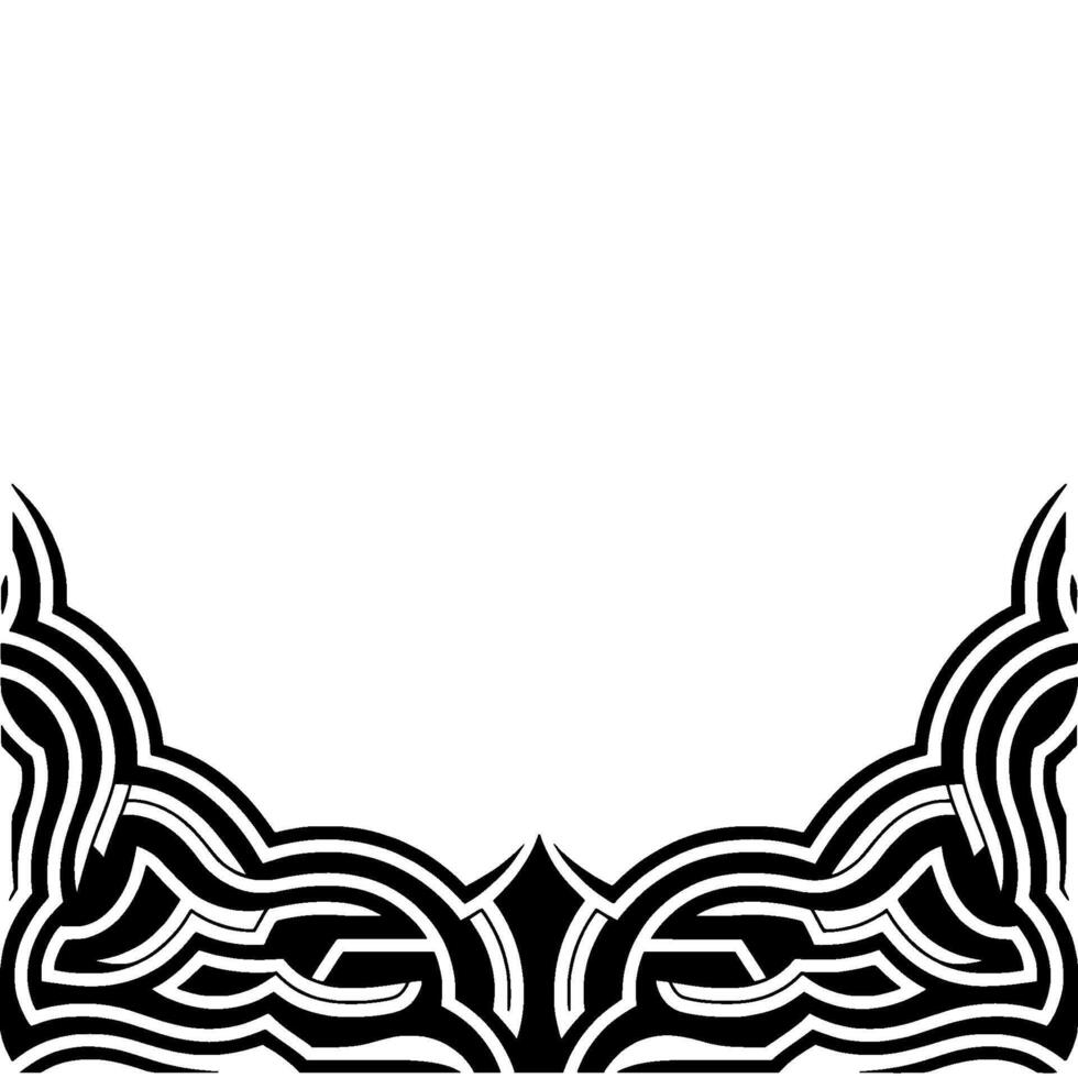 Bold Black and White Border Decorative Floral Pattern vector