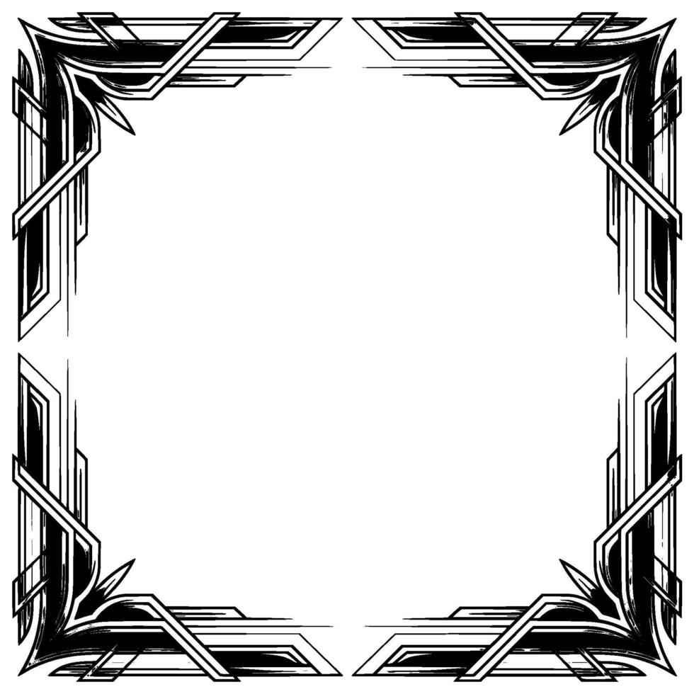 Art Deco Corner Frame Illustration, Geometric , Elegant Border, White Background vector